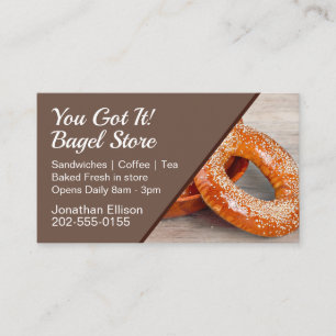 Tarjeta De Visita Entrega de café en la tienda Bagel
