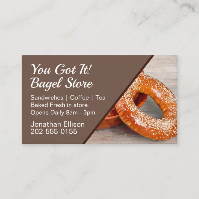 Tarjeta De Visita Entrega de café en la tienda Bagel (Anverso)
