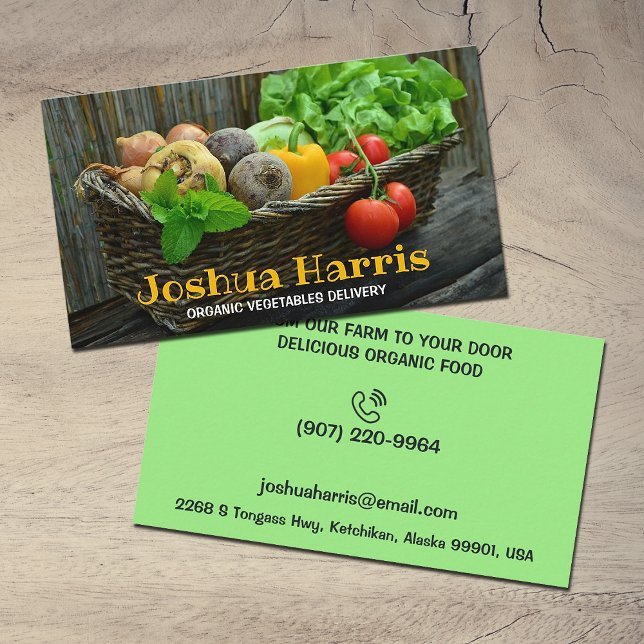 Tarjeta De Visita Entrega de vegetales orgánicos (Subido por el creador)