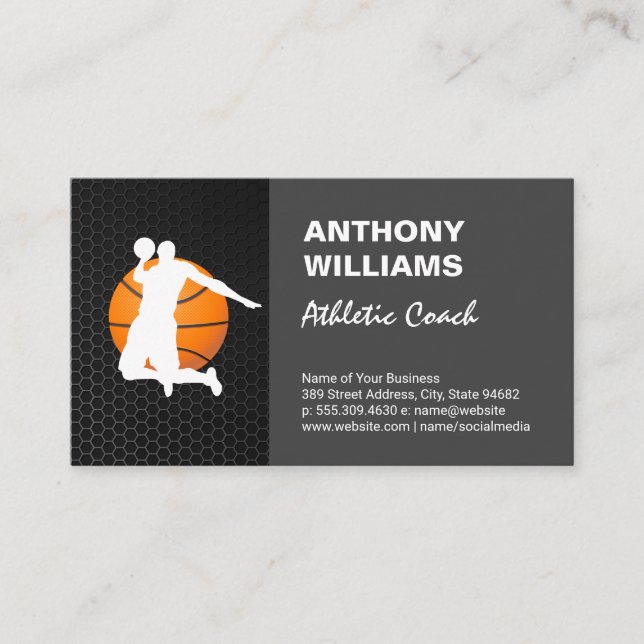 Tarjeta De Visita Entrenador atlético | Jugador de baloncesto Dunkin (Anverso)