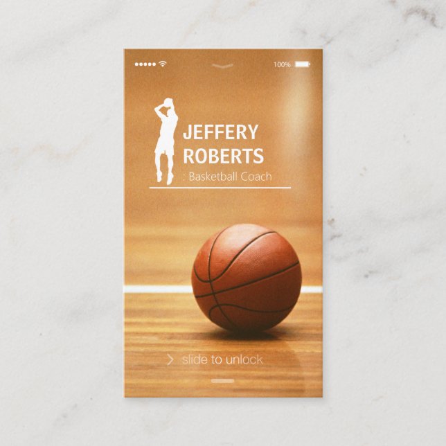 Tarjeta De Visita Entrenador creativo de básquetbol entrenador (Anverso)