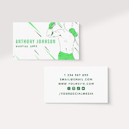 Tarjeta De Visita Entrenador de artes marciales boxeo combate deport