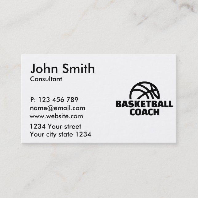 Tarjeta De Visita Entrenador de baloncesto (Anverso)