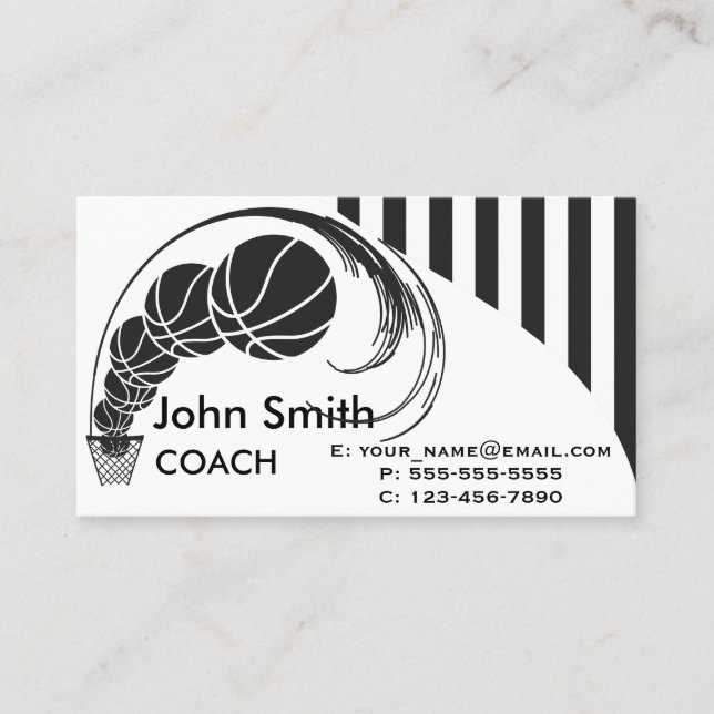 Tarjeta De Visita Entrenador de baloncesto (Anverso)