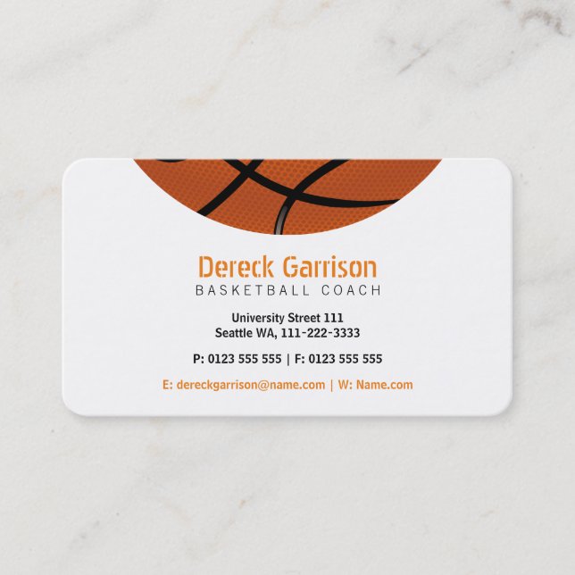 Tarjeta De Visita entrenador de baloncesto | Deporte (Anverso)