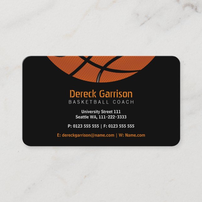 Tarjeta De Visita entrenador de baloncesto | Deporte (Anverso)
