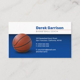 Tarjeta De Visita entrenador de baloncesto   Deporte Formación Azul