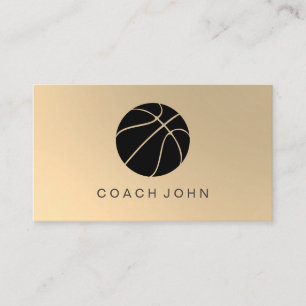 Tarjeta De Visita Entrenador de baloncesto Gold Faux Business Card
