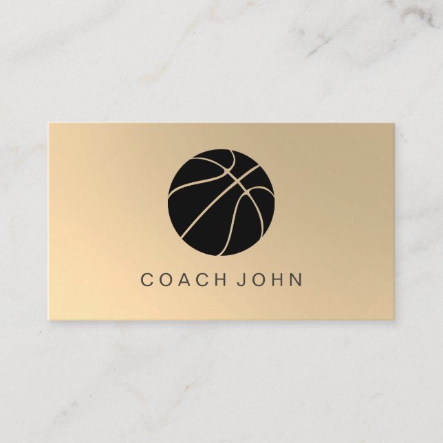 Tarjeta De Visita Entrenador de baloncesto Gold Faux Business Card (Anverso)