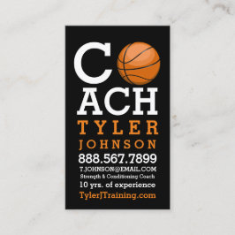 Tarjeta De Visita Entrenador de Baloncesto Moderno y Audaz