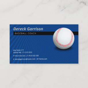 Tarjeta De Visita Entrenador de béisbol   Azul profundo