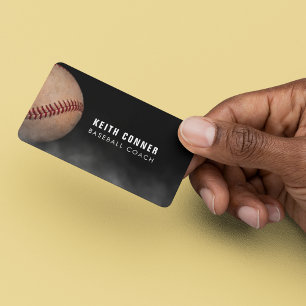 Tarjeta De Visita Entrenador de béisbol instructor negro 