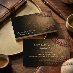 Tarjeta De Visita Entrenador de béisbol vintage   Entrenador de depo