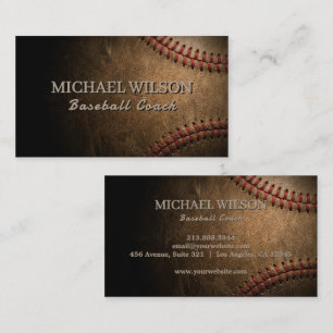 Tarjeta De Visita Entrenador de béisbol vintage   Entrenador de depo