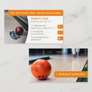 Tarjeta De Visita Entrenador de bolos   Naranja de Photo Sport