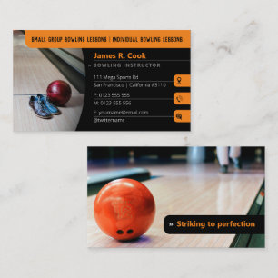 Tarjeta De Visita Entrenador de bolos Photo Sport Black