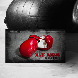 Tarjeta De Visita Entrenador de boxeo Dibujo de guantes rojos
