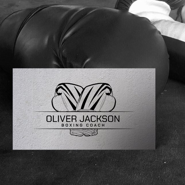 Tarjeta De Visita Entrenador de boxeo fresco mínimo (Subido por el creador)