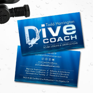 Tarjeta De Visita Entrenador de buceo - Instructor de buceo