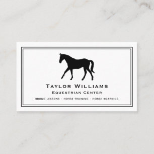 Tarjeta De Visita Entrenador de Caballo de Equitación Ecuestre Negro