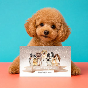 Tarjeta De Visita Entrenador de Cachorros Nuevas Lecciones para Perr