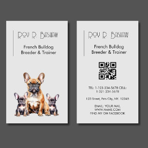 Tarjeta De Visita Entrenador de criadores de perros Bulldog francés