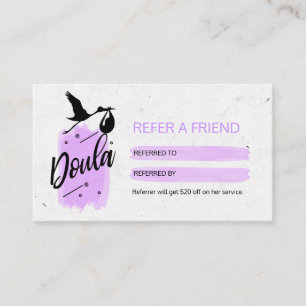 Tarjeta De Visita Entrenador de Doula Nació REFERIDO A UN AMIGO