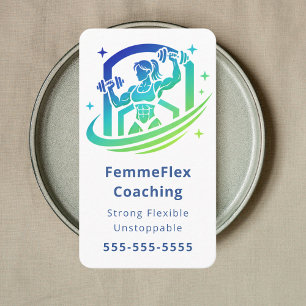 Tarjeta De Visita Entrenador de Entrenamiento de Fuerza Entrenador P