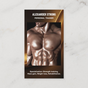 Tarjeta de visita entrenador de fitness culturismo