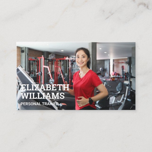Tarjeta De Visita Entrenador de fitness en molinos de lectura (Anverso)