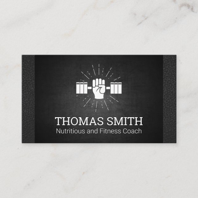 Tarjeta De Visita entrenador de fitness | Entrenador personal | Peso (Anverso)