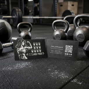 Tarjeta De Visita Entrenador de Fitness Gimnasio Pase de Clase de Pe