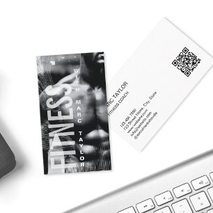 Tarjeta De Visita Entrenador de Fitness Hombre Masculino Moderno