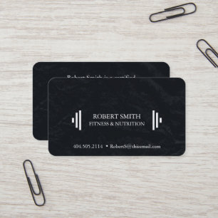 Tarjeta De Visita Entrenador de Fitness Moderno en Blanco y Negro Ch