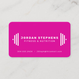 Tarjeta De Visita Entrenador de fitness moderno entrenador magenta b