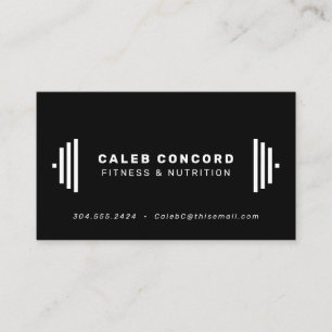 Tarjeta De Visita Entrenador de fitness moderno entrenador moda negr