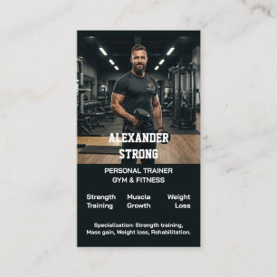 Tarjeta de visita entrenador de fitness musculació