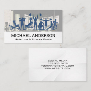 Tarjeta De Visita entrenador de fitness Nutricionista Ejercicios