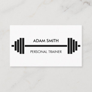Tarjeta De Visita Entrenador de fitness personal en blanco y negro