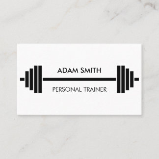 Tarjeta De Visita Entrenador de fitness personal en blanco y negro