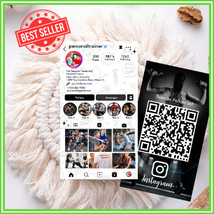 Tarjeta De Visita Entrenador de fitness personal Instagram moderno y