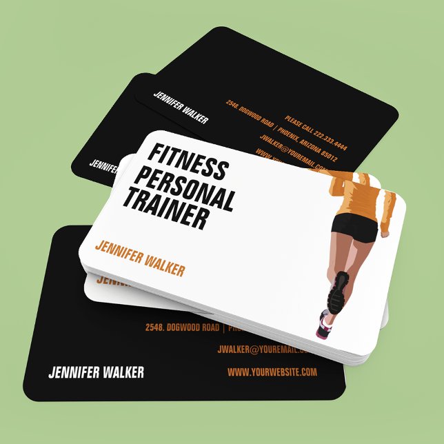 Tarjeta De Visita Entrenador de fitness personal moderno (Subido por el creador)
