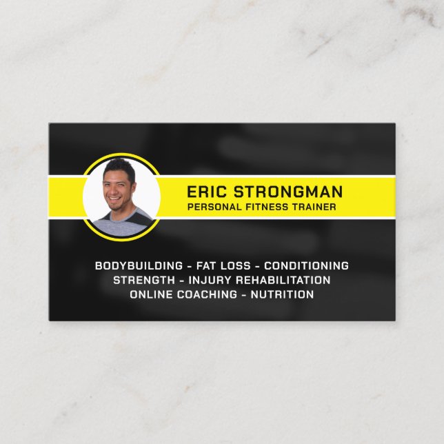 Tarjeta De Visita Entrenador de fitness profesional moderno (Anverso)