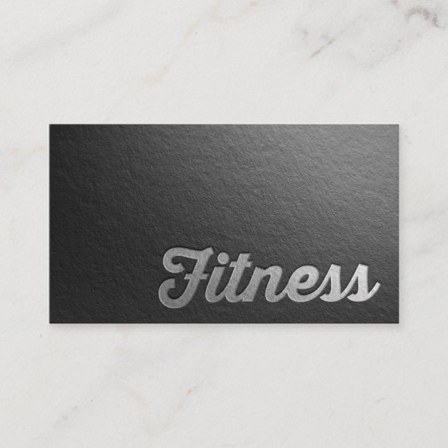 Tarjeta De Visita Entrenador de fitness Texto Grabado en relieve mín (Anverso)