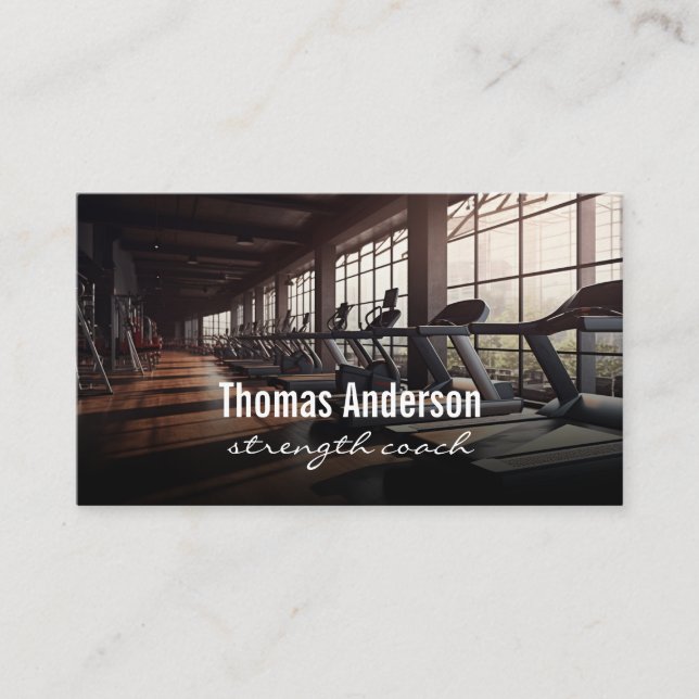 Tarjeta De Visita Entrenador de fitness | Treadmill (Anverso)