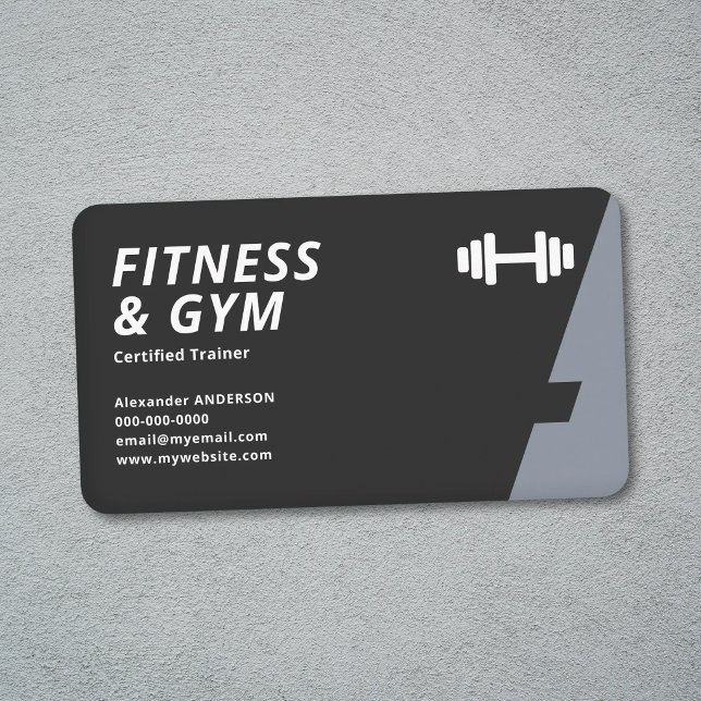 Tarjeta De Visita Entrenador de Fitness y Gimnasio (Fitness & Gym Trainer Business Card)