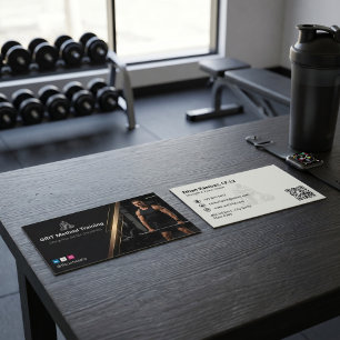 Tarjeta De Visita Entrenador de Fuerza Fitness de Lujo