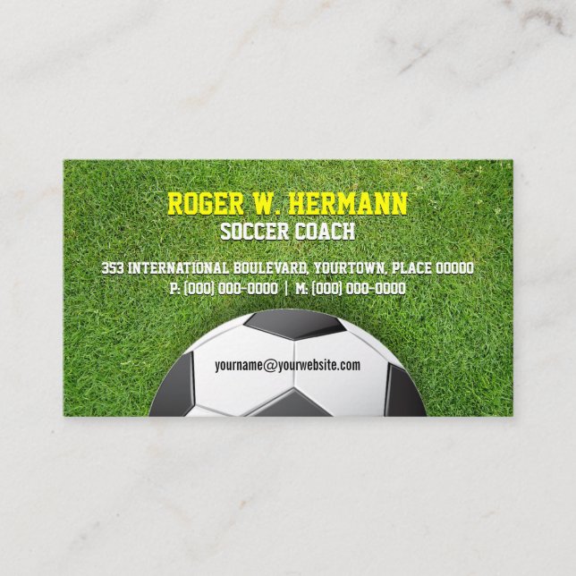 Tarjeta De Visita Entrenador de fútbol del fútbol (Anverso)