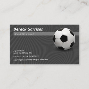 Tarjeta De Visita Entrenador de fútbol gris   Deporte