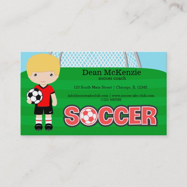 Tarjeta De Visita Entrenador de fútbol/jugador de fútbol (Anverso)